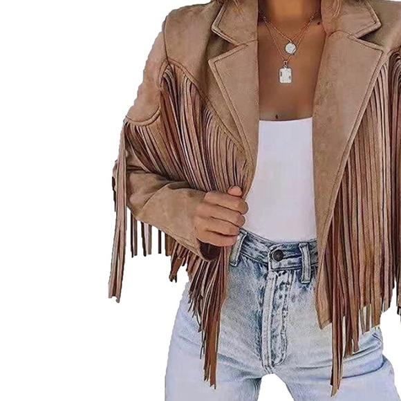 🎉HP🎉Vintage Leather Tassel Jacket - Picture 3 of 10